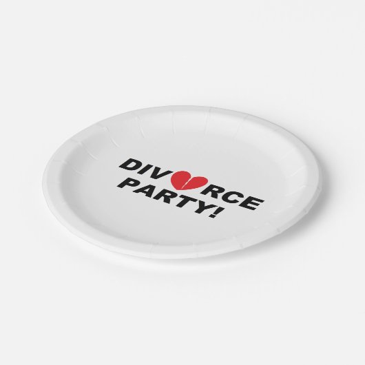 "Scheidungs-Party-" Papier-Teller Pappteller (Schrägansicht)