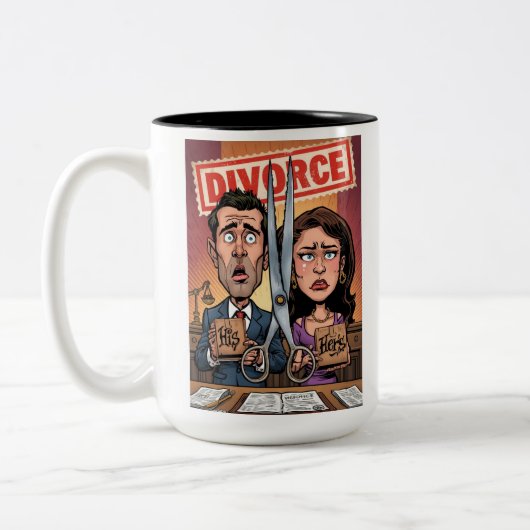 Scheidungsankündigung auf Tasse (Links)
