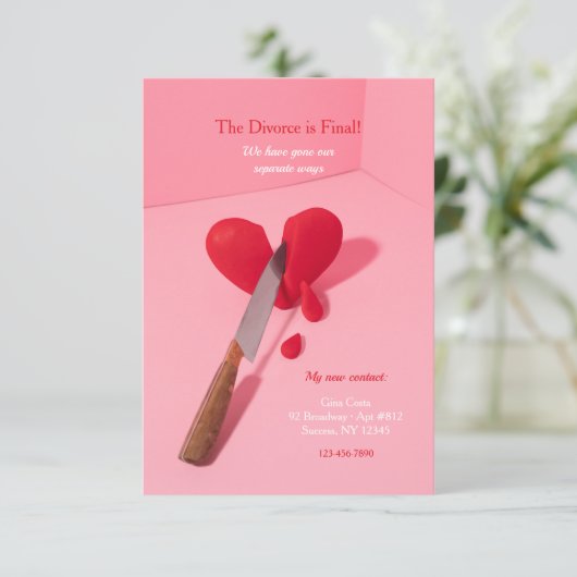 Scheidungsankündigung Einladung (Stehend Vorderseite)