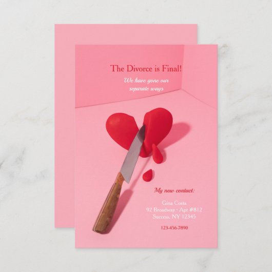 Scheidungsankündigung Einladung (Vorne/Hinten)