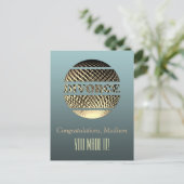 Scheidungsgrüßkarte Gold Platin Postkarte (Stehend Vorderseite)