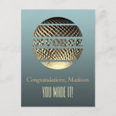 Scheidungsgrüßkarte Gold Platin Postkarte (Vorderseite)