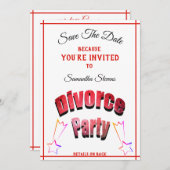 Scheidungsname Party Name beliebiges Datum und Ort Save The Date (Vorne/Hinten)