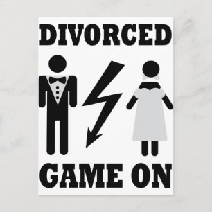 Scheidungsspiel Postkarte
