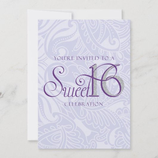 Schein 16. Geburtstag, Glitzer-Einladungen Einladung (Rückseite)