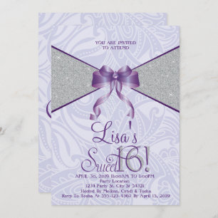Schein 16. Geburtstag, Glitzer-Einladungen Einladung