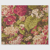 Schein-Effekt-Blumenbrokat Geschenkpapier (Flach)