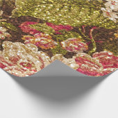 Schein-Effekt-Blumenbrokat Geschenkpapier (Ecke)
