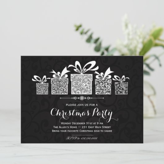 Schein-Geschenk Chrismas Einladung (Stehend Vorderseite)