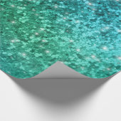 Schein-Glitzer-Meerjungfraublick Geschenkpapier (Ecke)