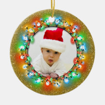 Schein-Goldweihnachtsbirnen mit Foto