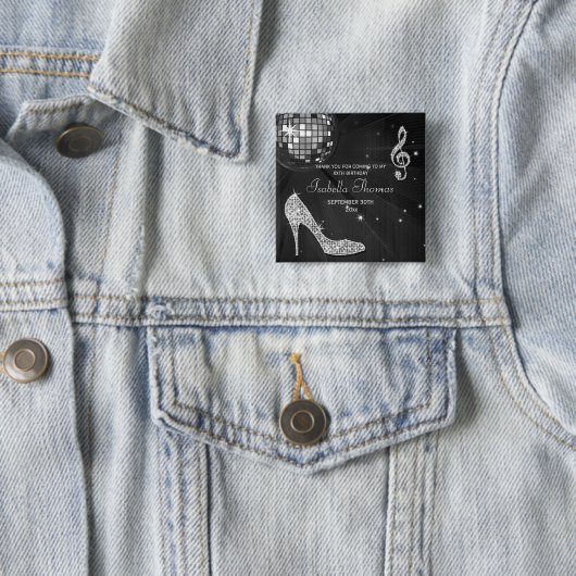 Schein-Heels-danken schwarzer Button (Beispiel)