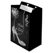 Schein-Heels-danken schwarzer Mittlere Geschenktüte (Rückseite Schrägansicht)