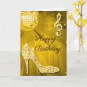 Schein-Heels-Golddisco-Ball Karte (Gelbe Blume)