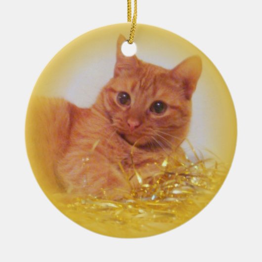 Schein-Katze Keramikornament (Vorne)