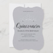 Schein-Kleiderschwarz-Silber Quinceañera Einladung (Rückseite)