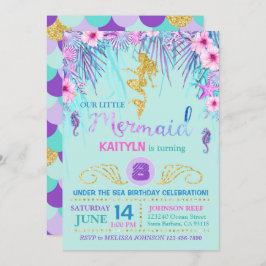 Schein-Meerjungfrau unter dem Seegeburtstag Einladung