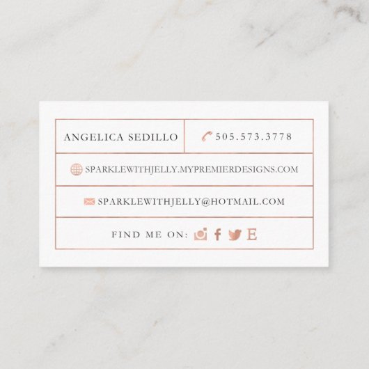 Schein mit Gelee-Visitenkarten Visitenkarte (Rückseite)