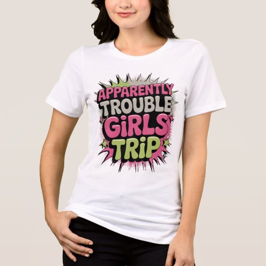 Scheinbar problematische Girls-Reise Tri-Blend Shirt (Vorderseite)