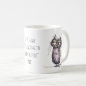 Scheinbar Zuhören Gesicht Whimsical Katze Arbeits Kaffeetasse (VorderseiteRechts)