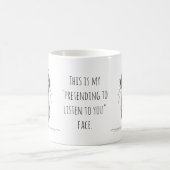 Scheinbar Zuhören Gesicht Whimsical Katze Arbeits Kaffeetasse (Mittel)