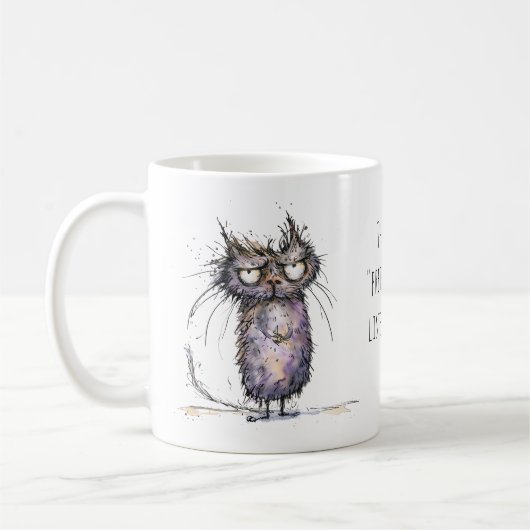 Scheinbar Zuhören Gesicht Whimsical Katze Arbeits Kaffeetasse (Links)