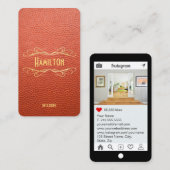 Scheinbare lederne Instagram Art TANs Visitenkarte (Vorne/Hinten)