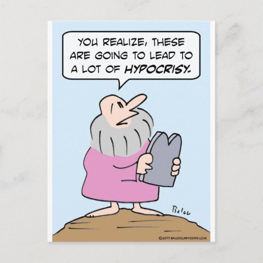 Scheinheiligkeit der Gebote Postkarte (Vorderseite)