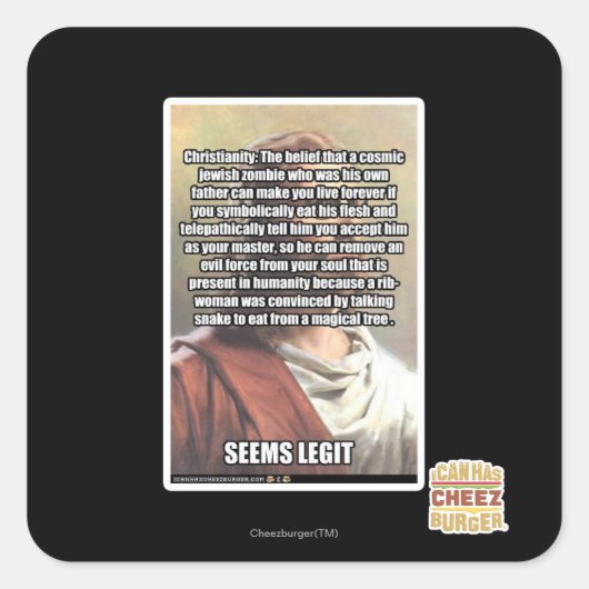 Scheint Legit Quadratischer Aufkleber (Vorderseite)