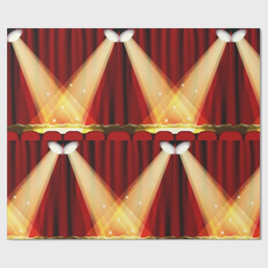 Scheinwerfer auf Bühne Geschenkpapier (Flach)