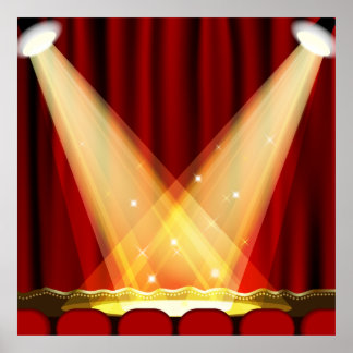 Scheinwerfer auf Bühne Poster