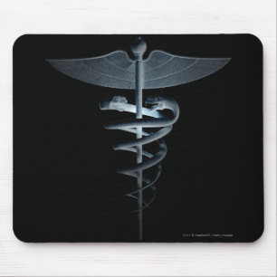 Scheinwerfer auf einem medizinischen Caduceus Mousepad
