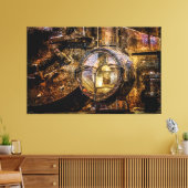 Scheinwerfer des Vintagen Dampfzuges Leinwanddruck (Insitu (Wohnzimmer))