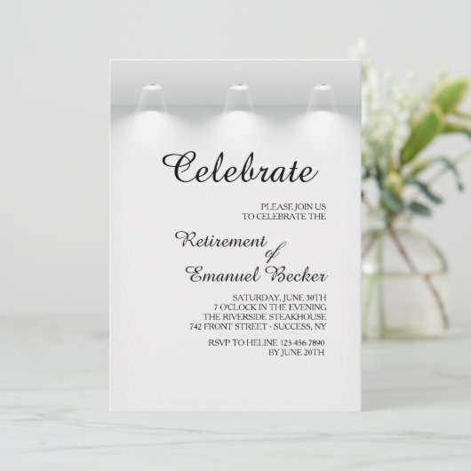 Scheinwerfer-Einladung Einladung (Stehend Vorderseite)