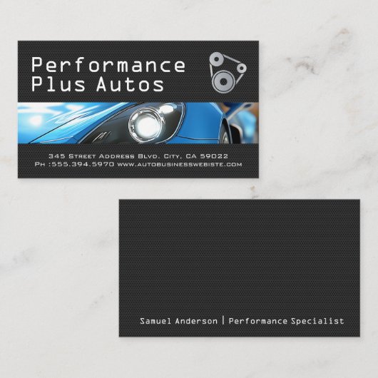 Scheinwerfer für Sportwagen | Performance-Shop Visitenkarte (Vorne/Hinten)