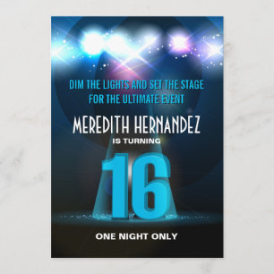 Scheinwerfer-Stern-blauer Bonbon 16 Einladung