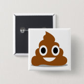 Scheiß-Emoji-Emoticon-Lustiger-Button-Abzeichen Button (Vorne & Hinten)