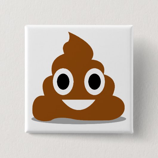 Scheiß-Emoji-Emoticon-Lustiger-Button-Abzeichen Button (Vorderseite)