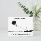 Scheiße Arbeit...Parasailing Postkarte (Stehend Vorderseite)