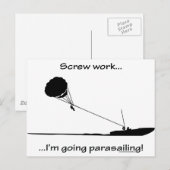 Scheiße Arbeit...Parasailing Postkarte (Vorne/Hinten)