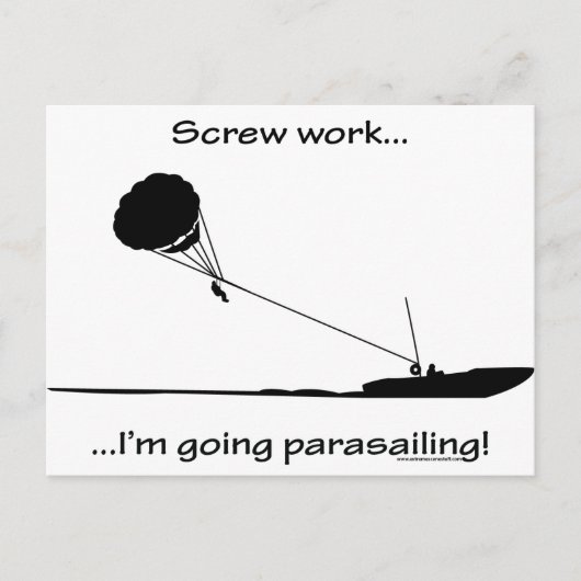 Scheiße Arbeit...Parasailing Postkarte (Vorderseite)