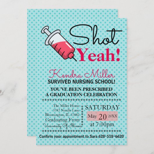 Scheiße! Einladung des Abschlusses der Krankenpfle (Vorne/Hinten)