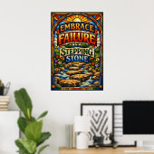 Scheitern als Stepping Stone in Glasmalerei umarme Poster (Heimbüro)