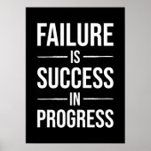 Scheitern ist Erfolg im Gange - harte Motivation Poster (Vorne)