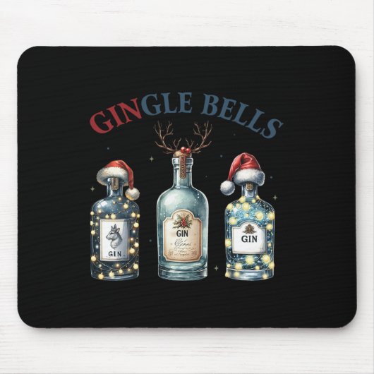 Schelle Bells Lustige Gin Gin Glocken Weihnachtsba Mousepad (Vorne)