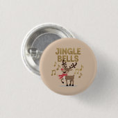 Schellenklingende singende Rentiere Button (Vorne & Hinten)