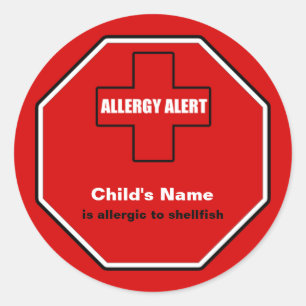 Schellfisch Allergy Medical Alert Custom Std Aufkl Runder Aufkleber