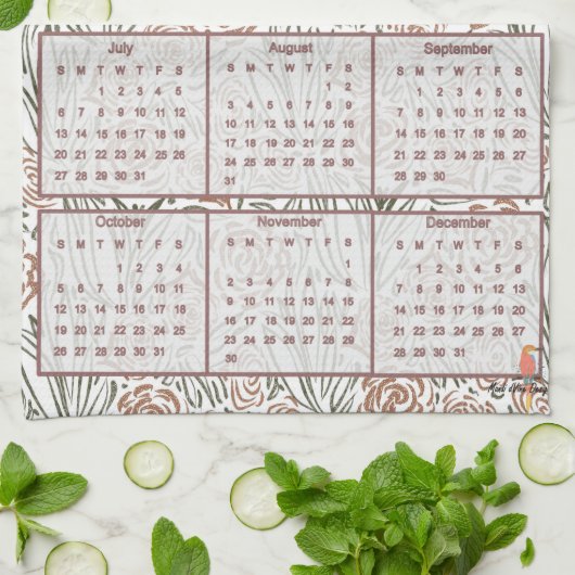 Schema der Blume 2025 Geschirrtuch (Gefaltet)