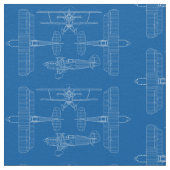 Schema des Vintagen Flugzeugs Stoff (Nahaufnahme)