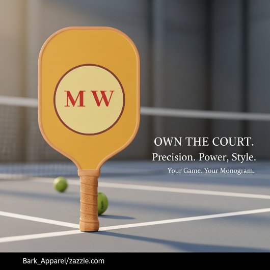 Schema für personalisierte Monogramm-Herbstfarben Pickleball Schläger